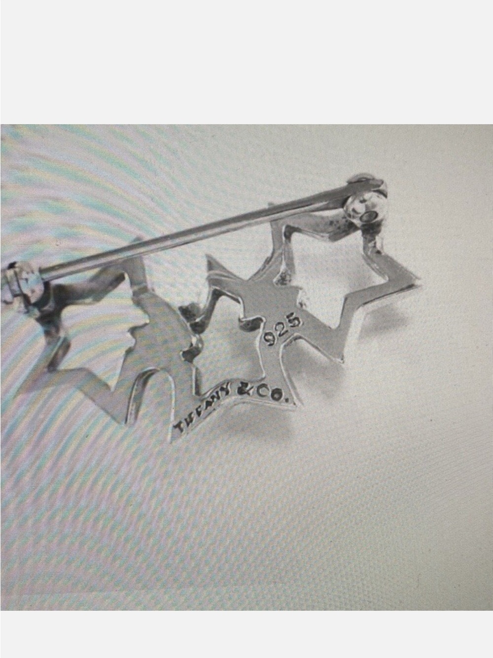 Vintage Tiffany & Co. Sterling Silver 3 Star brooch - - Picture 5 of 6